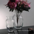 WHOLESALE CHEAP HAND BLOWN RIBBED CLEAR GLASS VASE